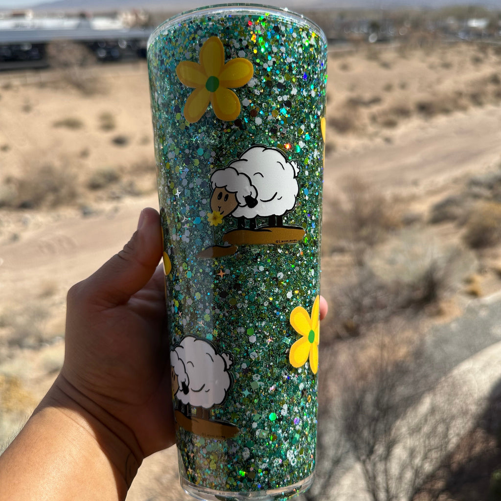 24oz Glitter Cup (Green)
