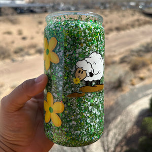 16oz Glitter Cup (Green)