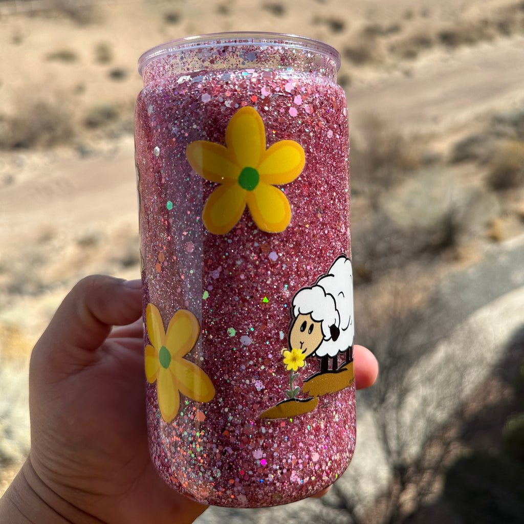 16oz Glitter Cup (Pink)